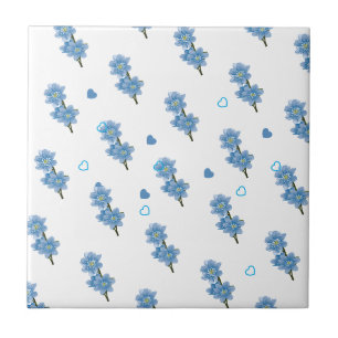 White and Blue Floral Coffee Mug Tile