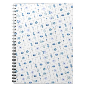 White and Blue flower Notebook