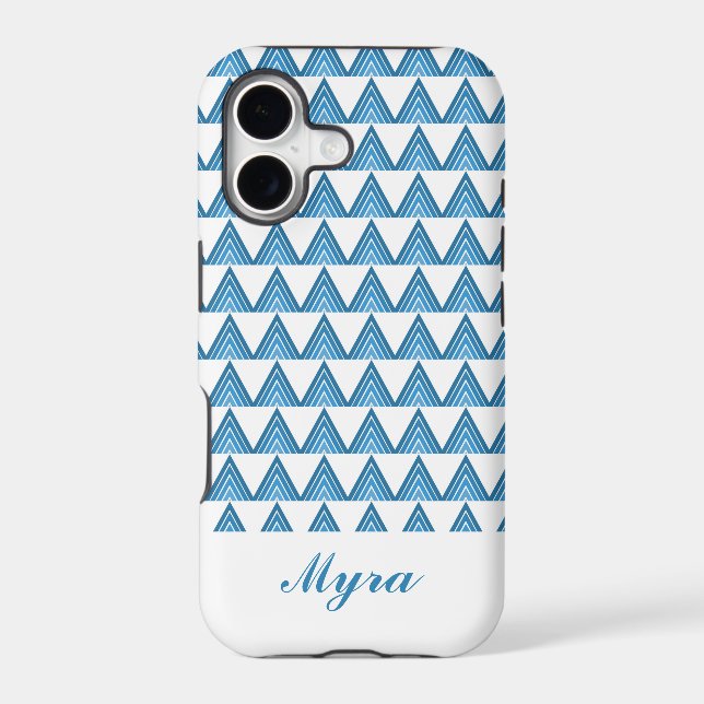 White and Blue Geometrical Pattern Design (Back)