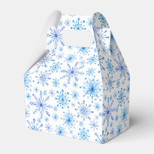 White and Blue Ice And Snowflakes Favour Box