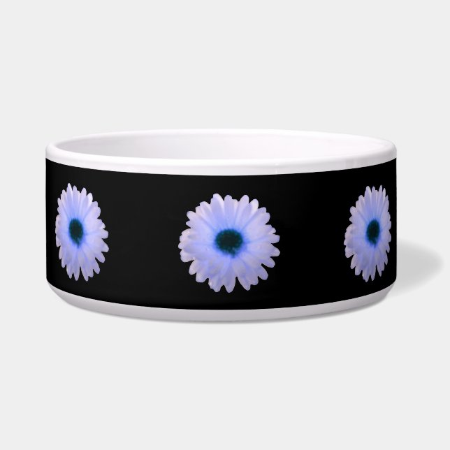 White and Blue Marigold Dog Bowl (Front)