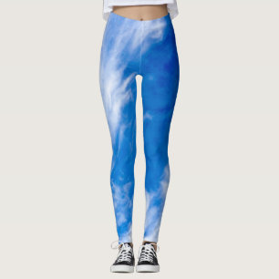 White And Blue Mist Leggings