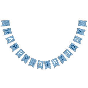 White and Blue Pattern Swallowtail bunting Flag