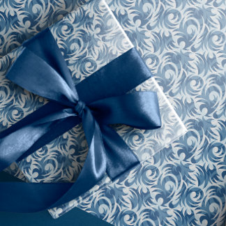 White and Blue Pattern Wrapping Paper