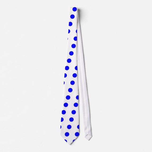 White and blue polka dot necktie (Front)