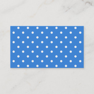 White and Blue Polka Dot Pattern. Business Card