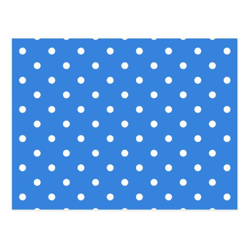 White and Blue Polka Dot Pattern. Postcard | Zazzle