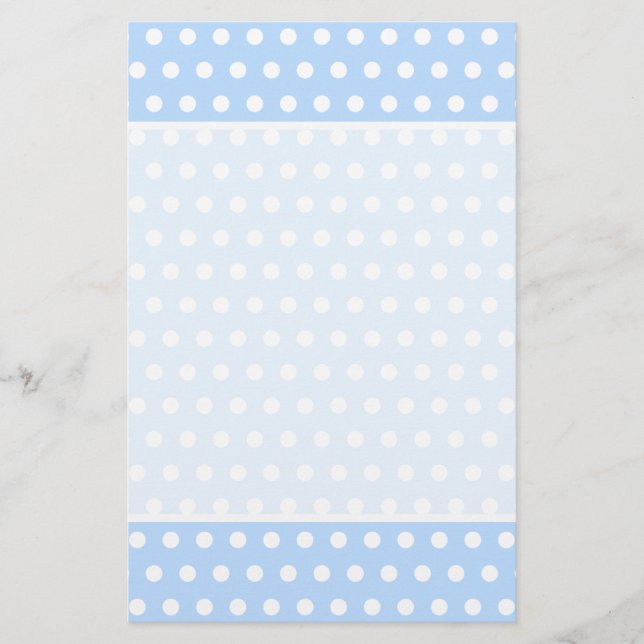White and Blue Polka Dot Pattern. Spotty. (Front)