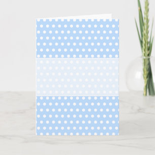 White and Blue Polka Dot Pattern. Spotty. Card