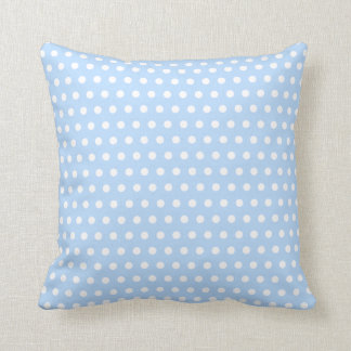 White and Blue Polka Dot Pattern. Spotty. Cushion