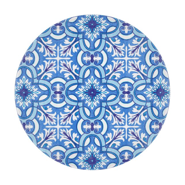 🤍 💙White and blue  Porto Azulejos  Cutting Board (Front)