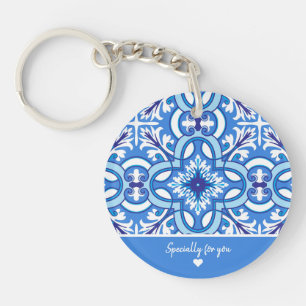 🤍 💙White and blue Porto Azulejos Key Ring