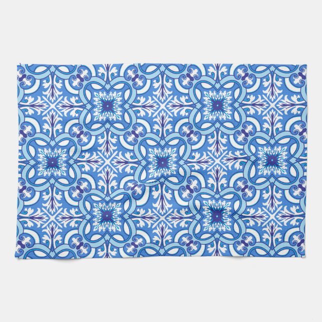 🤍 💙White and blue  Porto Azulejos  Tea Towel (Horizontal)