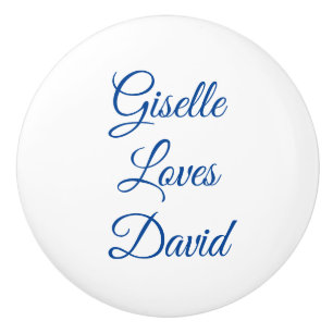 White and Blue Romantic Ceramic Knob