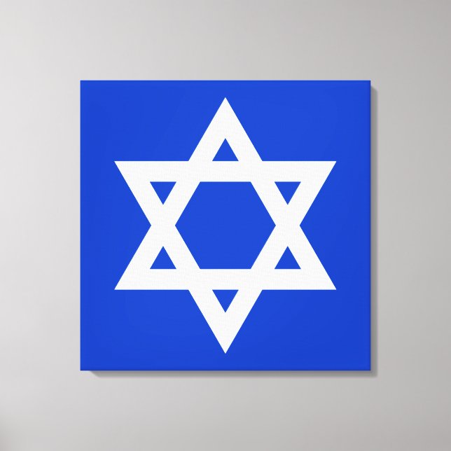 White and Blue Star of David Canvas Print (Front)