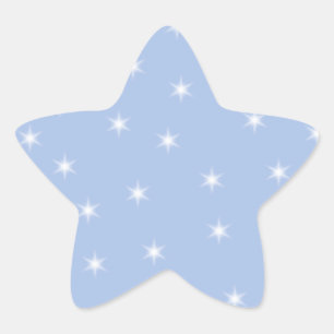White and Blue Stars Design. Star Sticker