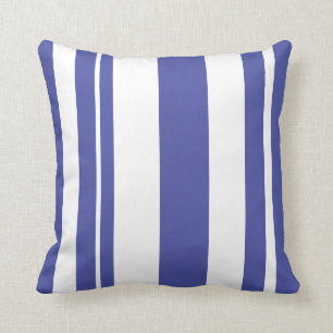 White and Blue Striped throw pillow
