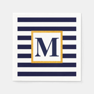 White and Blue Stripes Napkin