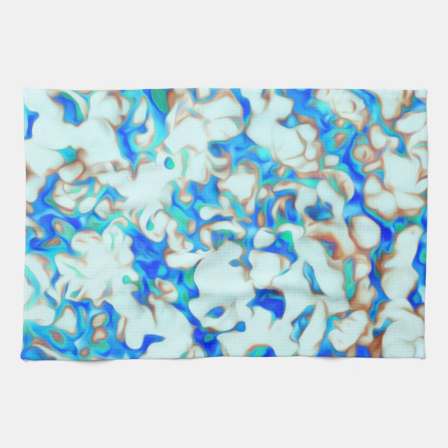 White and Blue Tea Towel (Horizontal)