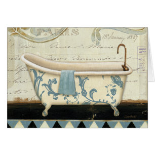 White and Blue Vintage Bath Tub