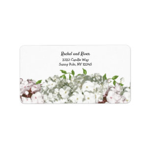 White and Blush Pink Floral Address Label