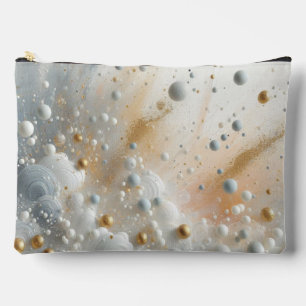 White and Blush Swirls Milky Way Accessory Pouch