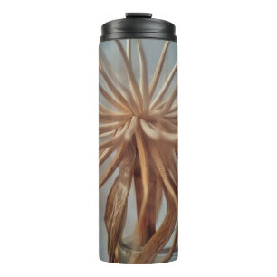 White and brown abstract painting thermal tumbler