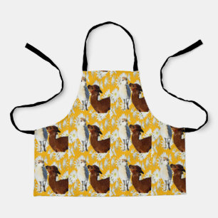 White And Brown Alpacas, Kids Full Print Apron