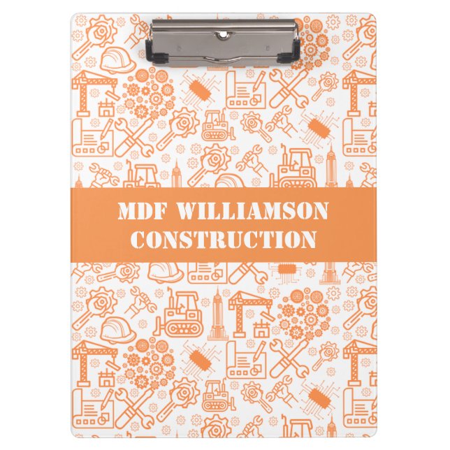 white and brown Architectural Blueprint Engineer Clipboard (Front)