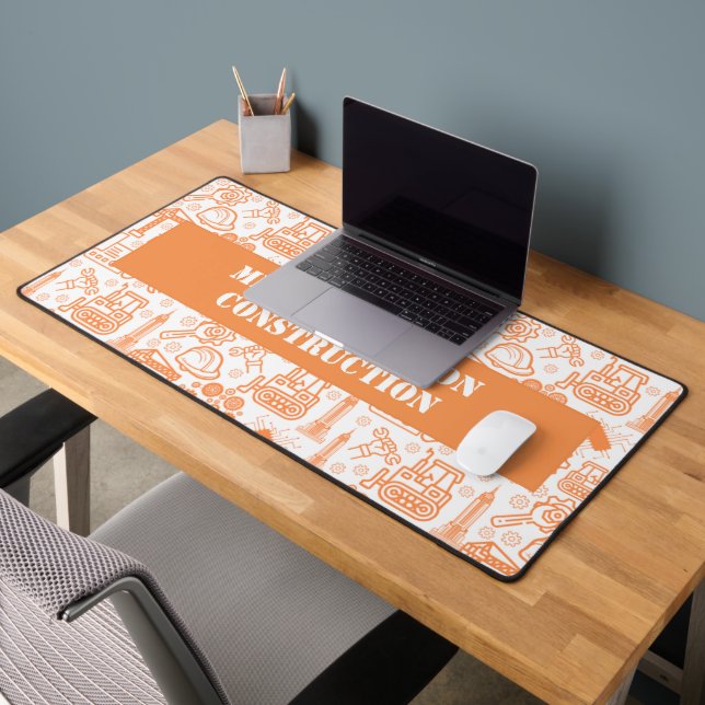 white and brown Architectural Blueprint Engineer Desk Mat (Office 2)