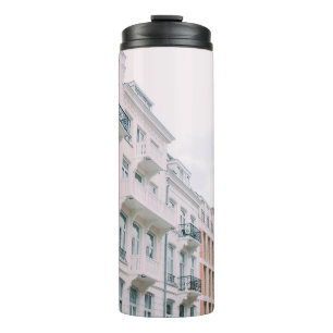WHITE AND BROWN BUILDINGS THERMAL TUMBLER