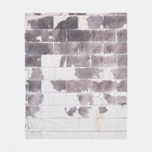 White and brown concrete wall fleece blanket