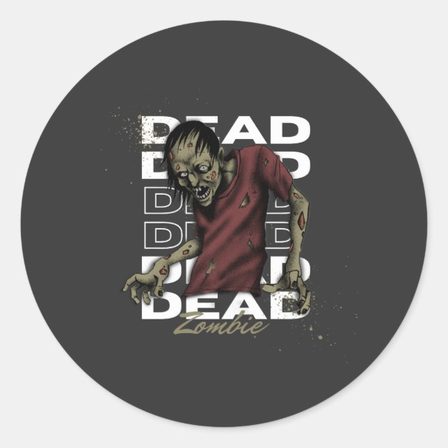 White and Brown Dead Zombie Sticker (Front)