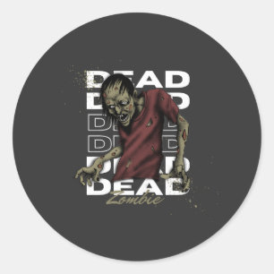 White and Brown Dead Zombie Sticker