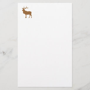 White and Brown Elk Stationery