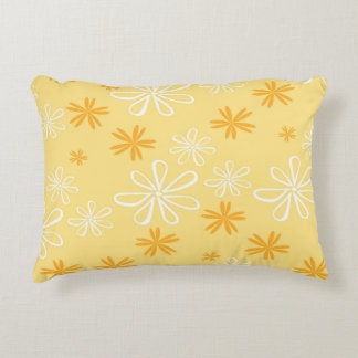 white and brown floral pattern throw pillow