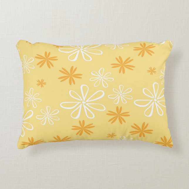 white and brown floral pattern throw pillow (Front)