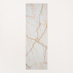 White and Brown Marble Yoga Mat
