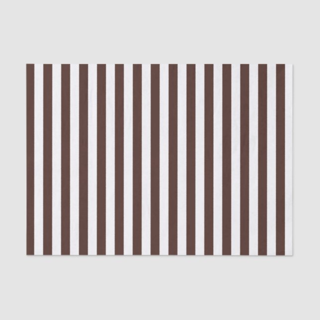 White and Brown Stripes Tissue Paper (Front)