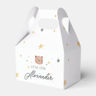 White and Brown Watercolor Cute Baby Shower Favour Box