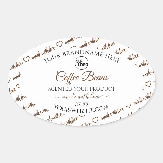 White and Brown Word Cloud Product Labels Add Logo (Front)