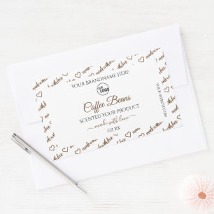 White and Brown Word Cloud Product Labels Add Logo