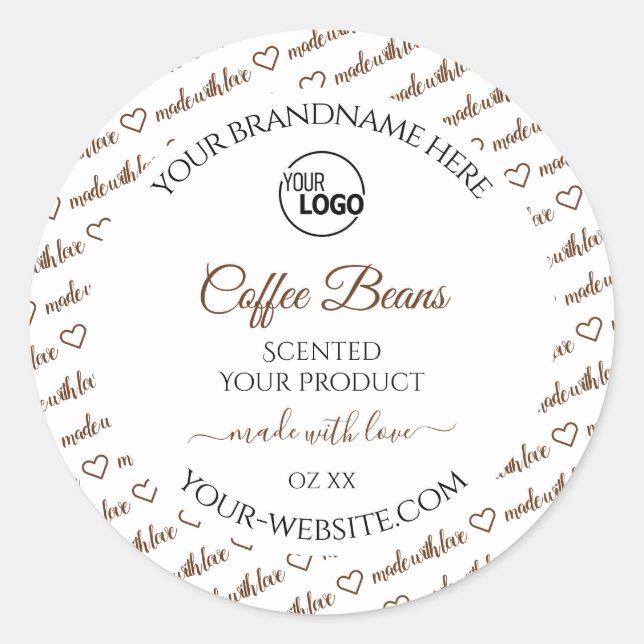 White and Brown Word Cloud Product Labels Add Logo (Front)