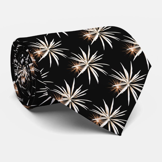 White and Broze fireworks pattern tie (Rolled)