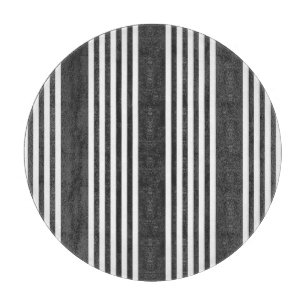 White and charcoal five stripes pattern cutting board