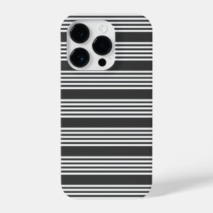 White and charcoal five stripes pattern iPhone 14 pro case