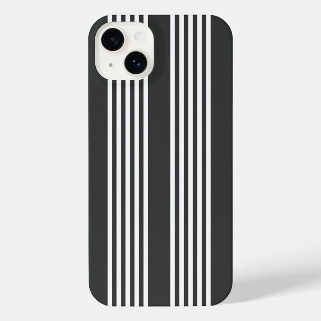 White and charcoal five stripes pattern iPhone case (Back)