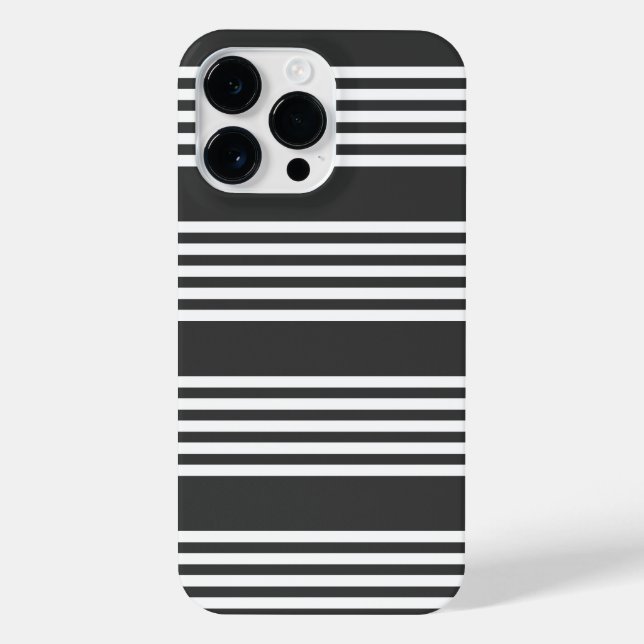 White and charcoal five stripes pattern iPhone case (Back)