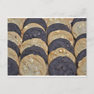 White and chocolate cookies postcard