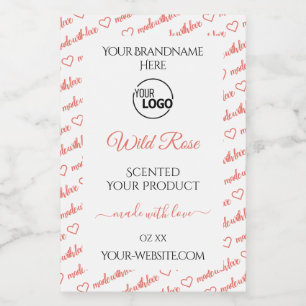 White and Coral Word Cloud Product Labels Add Logo